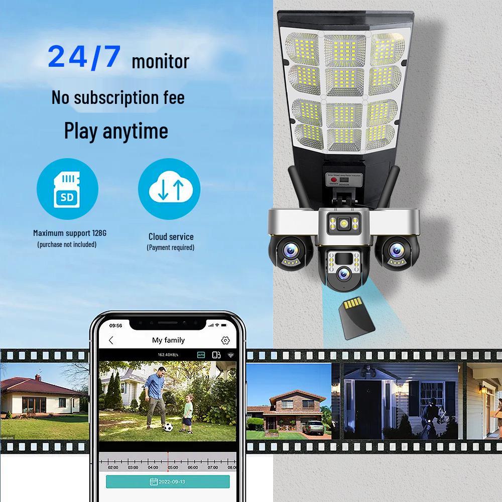 V380 Outdoor 4G Smart Solar Camera: HD Night Vision & Remote-Controlled Street Light