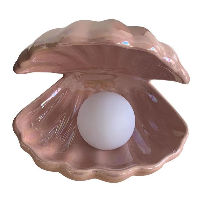 Ceramic Shell Night Lamp Night Lamp Desk Decoration Fantastic Mermaid Fairy Bedroom Night Lamp Storage Lighting | Table Lamps