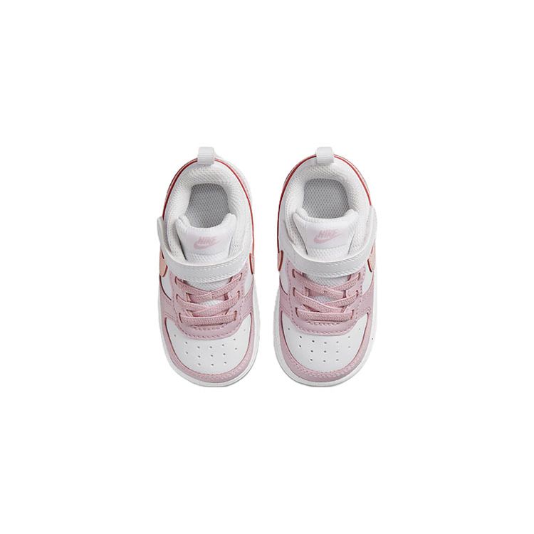 Nike Court Borough Low 2 SE TD White Pink Foam Baby Sneakers DQ0493-100