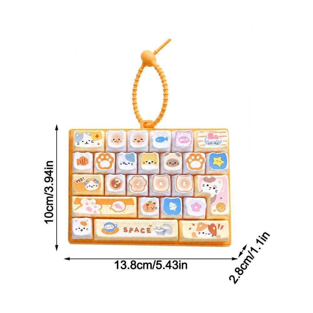 26-key Stress Relief Decompression Toy Clear Key Sounds Press Button Toy Keyboard Toy Bag Pendant