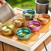 Pure Titanium Teacup Outdoor Travel Tea Accessories Double Insulated Small Teacup Crystallized Camping Cups