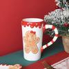 Holiday Coffee Cup with Smooth Exterior and Relief Pattern for Tea Service, Milk Sipping and Winter Table Display