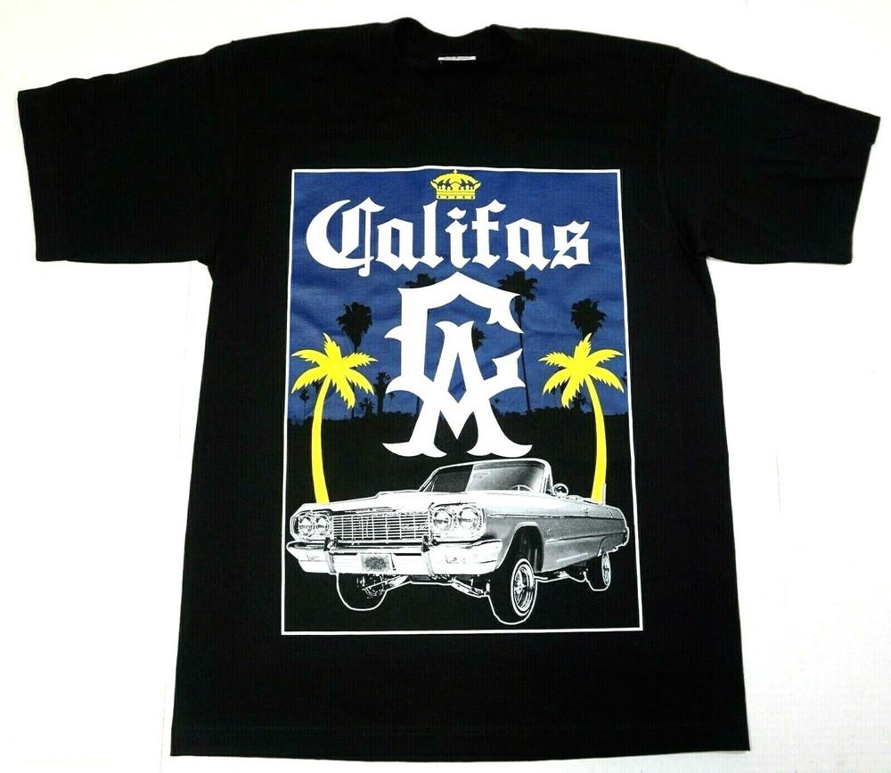 Футболка CALIFAS Республика Калифорния Cali Западное побережье Lowrider Футболка Мужская Черная Новая Унисекс Футболка