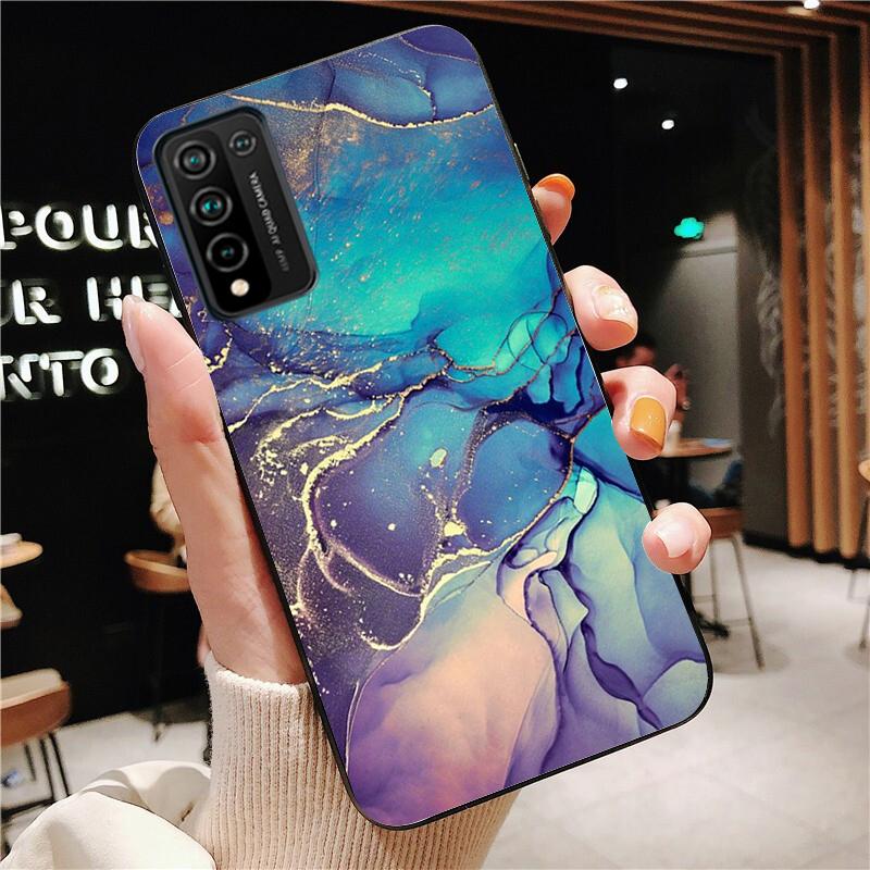 Зеленый, синий, фиолетовый мраморный чехол для телефона для Huawei Honor 50 10X Lite 20 7A 7C 8X 9X Pro 9A 8A 8S 9S 10i 20S 20lite 7X 10 lite