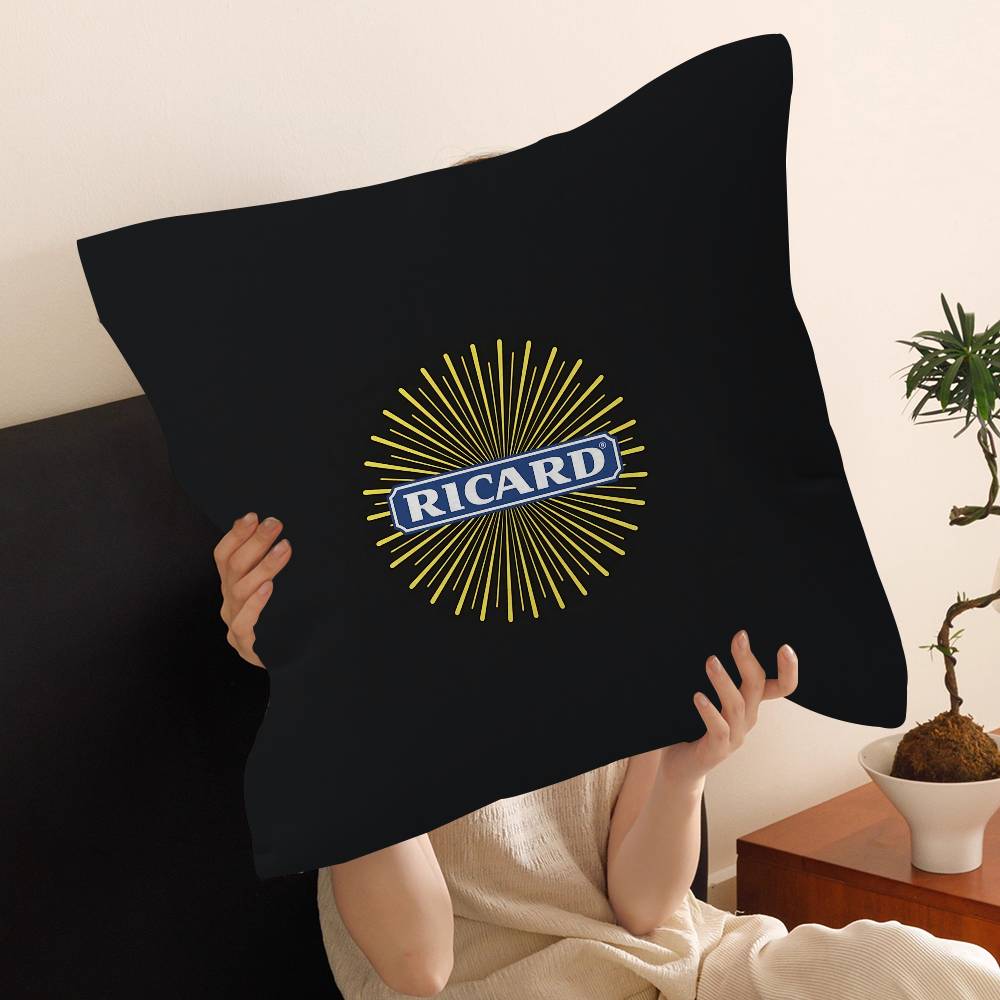 R-Ricards Logo Pillow Covers Cartoon Sofa Decorative Home Double-Sided Printing Short Plush Cute Cushion Cover