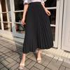 Women's Temperament Simple Pleated Skirt Summer New High-waisted Thin A-line Skirt Long Models Versatile Thin Half-body Skirt