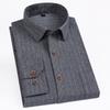 Men's Plaid Checkered Long Sleeve Casual Brushed Shirts Single Patch Pocket Fashion Chemise Homme Regular-fit Striped Shirt for Spring Autumn