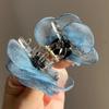 Mesh Camellia Shark Clip Cloth Flower Claw Clip Cute Simulation Flower Hair Claw  Seaside