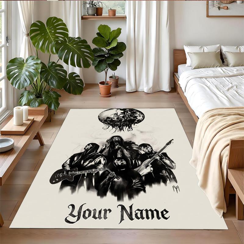 Crystal Velvet Rug Custom Name Text, Soft Non Slip Floor Mat Home DecorSleep Token