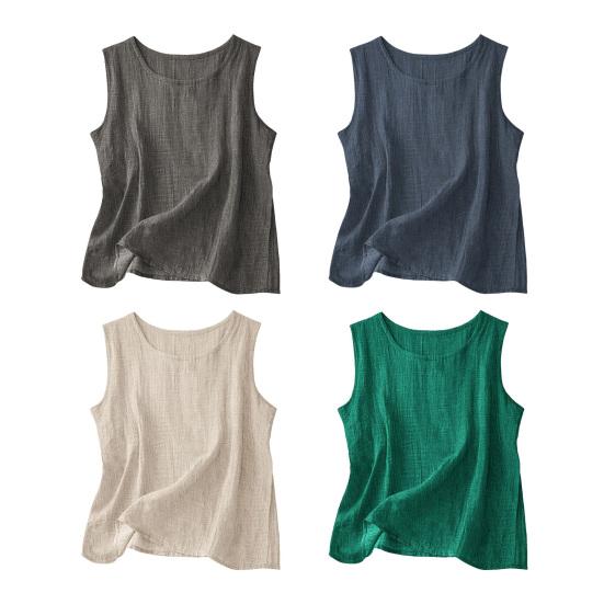 Женские Топы С Круглым Вырезом Без Рукавов Свободного Кроя Пуловеры Летние Весенние Повседневные Базовые Для Многослойности Футболки Для Ежедневной Носки