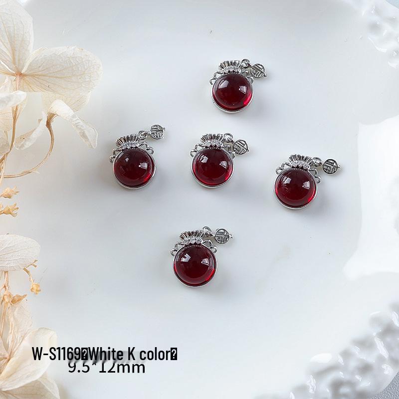 Новогодний маникюр: Роскошный подвеска-мешочек с цирконием и золотой инкрустацией из страз, носимые аксессуары для ногтей