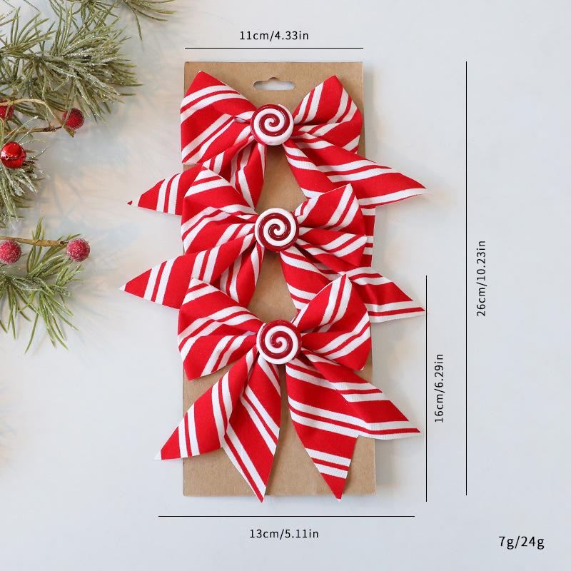 Christmas bow decoration pendant, Christmas scene arrangement fabric Christmas tree decoration bow