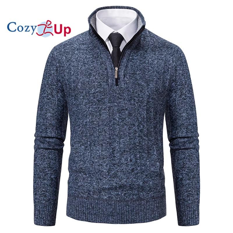 Cozy Up Мужской хлопковый свитер с молнией на четверть