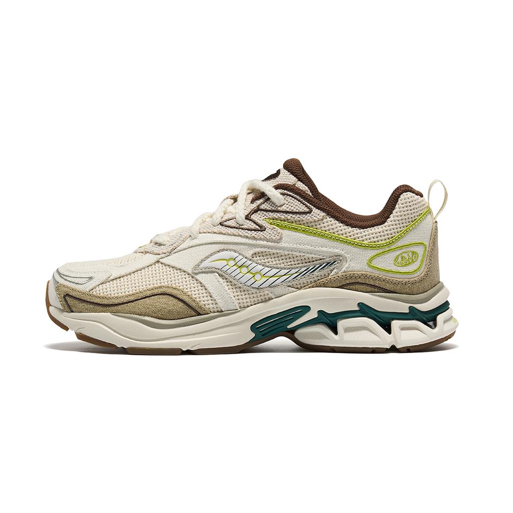 SAUCONY Grid Fusion Comfortable Versatile Fabric Low-Top Running Shoes Unisex Sneaker Beige S79063-14