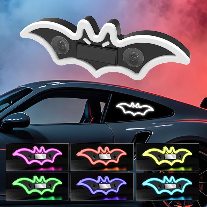Car Window Solar Halloween Bat Decorative Light Car Color LED Atmosphere Light Universal Fun Decorative Light Neon Lights 4