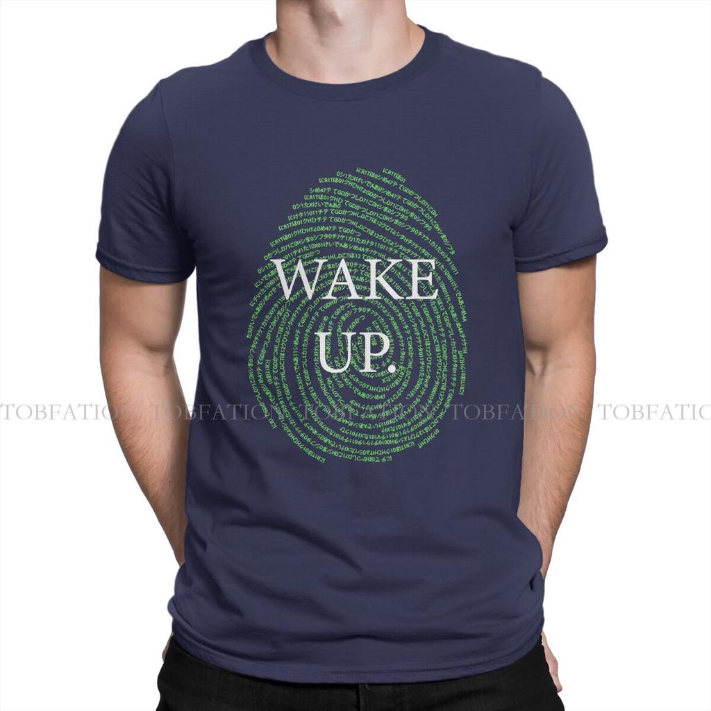 Wake Up Hipster Tshirts The Matrix Movie Male Graphic Pure Cotton Tops T Shirt O Neck Oversized