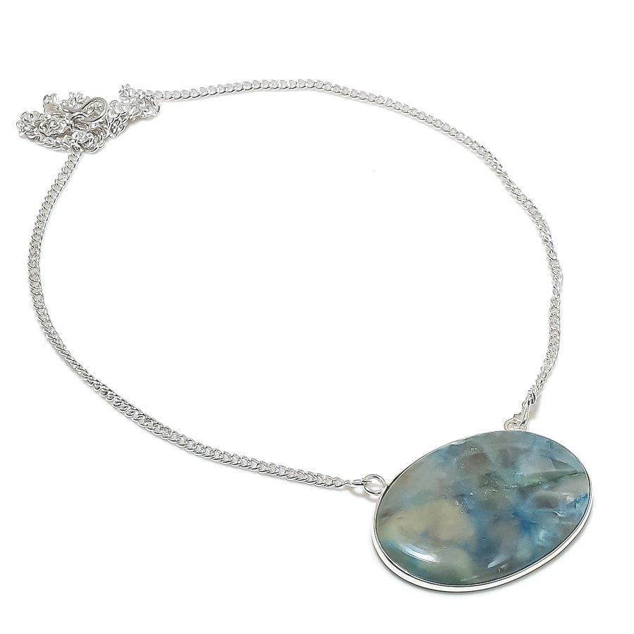 Шаттукит Драгоценный камень 925 Стерлинговое серебро Ювелирное изделие Ожерелье 18"