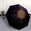 1pc Sacred Geometry Mandala Automatic Umbrella - Automatic Opening And Closing, Sturdy Iron Frame, Formal Occasions yy251018210