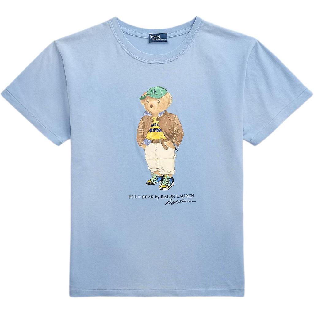 Polo Ralph Lauren Футболка с принтом Polo Bear из свободного хлопкового джерси Regular для женщин Топы 211971730001