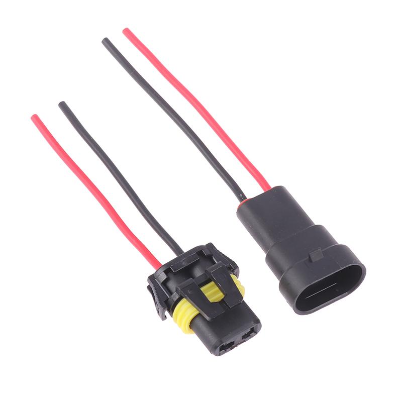 1/2PCS 9005 Single Slot Bulb Socket With 10CM Wire - Waterproof Headlight And Fog Lamp Male Plug Adapter For Automotive Use