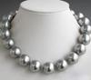 20mm Gray Round Shell Pearl Necklace 18inch
