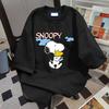Летний хлопковый топ с коротким рукавом, свободный, с принтом Snoopy, простой, повседневный, стройнящий, лаконичный, женская одежда, топы в стиле Harajuku