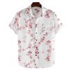 Men's Casual Ink Painting Shirt Plum Blossom Lapel Short Sleeved Printed Shirt