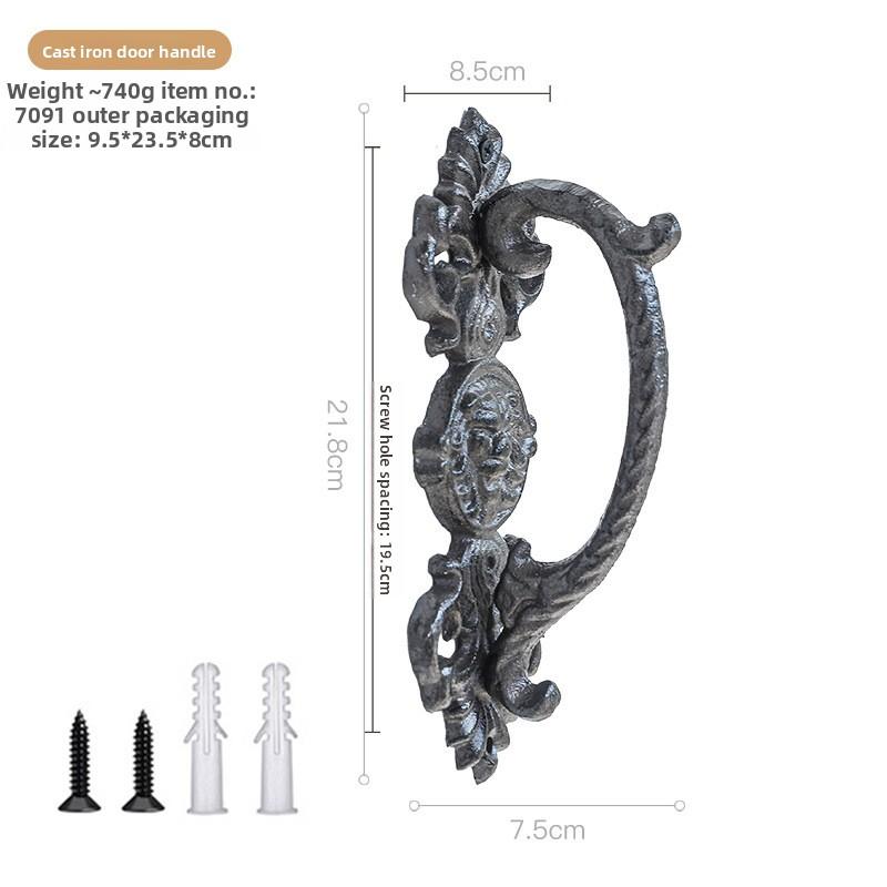 Vintage Cast Iron Door Handle Wall Decoration Simple Handle Old Bungalow Wardrobe Cabinet Door Handle Accessories
