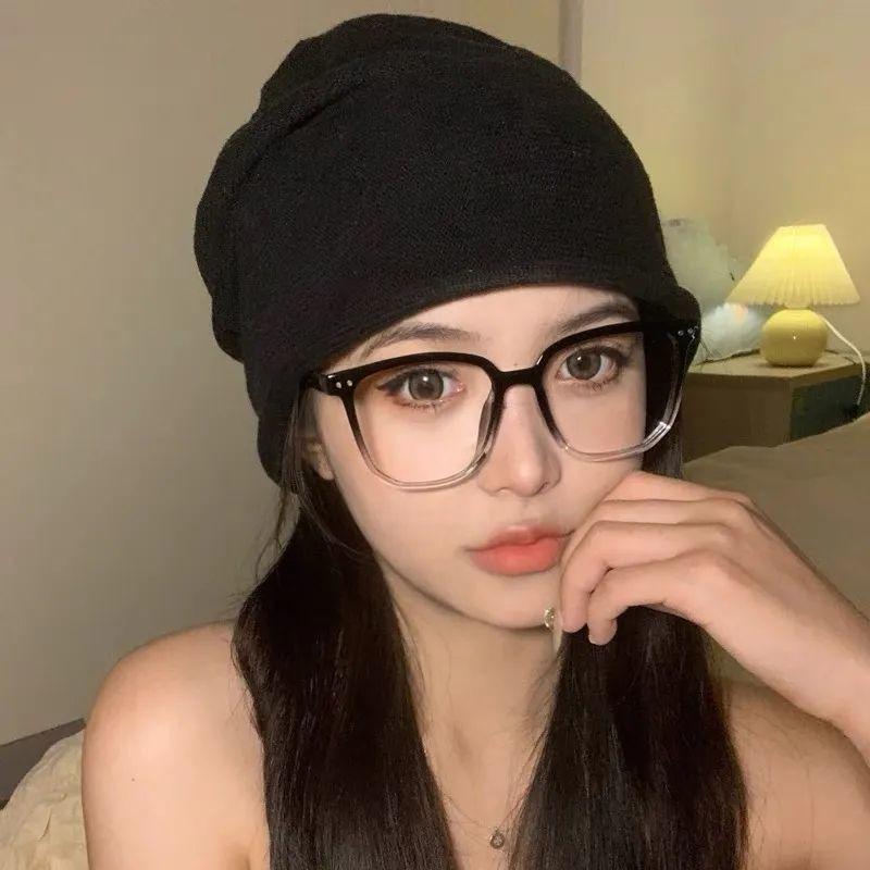 Модная и трендовая оправа для очков с защитой от синего света, с большим размером, с градиентной текстурой под дерево, с плоскими линзами, для женщин