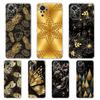 Gold Foil Art Phone Case Cover for Redmi 12 Note 10 11 11T 7 8 8T 9 K40 Gaming 9A 9C Pro Plus 5G Transparent Shell Coque Capas