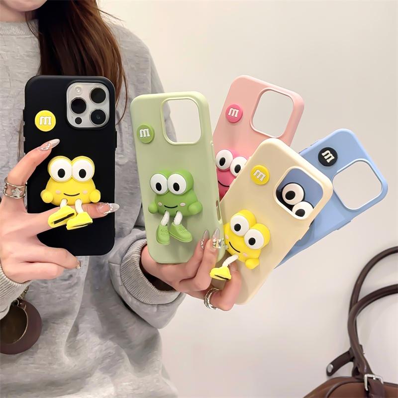 Милый 3D лягушки жидкий чехол для телефона iPhone 16 15 14 13 12 11 Pro Max корейский мультяшный чехол