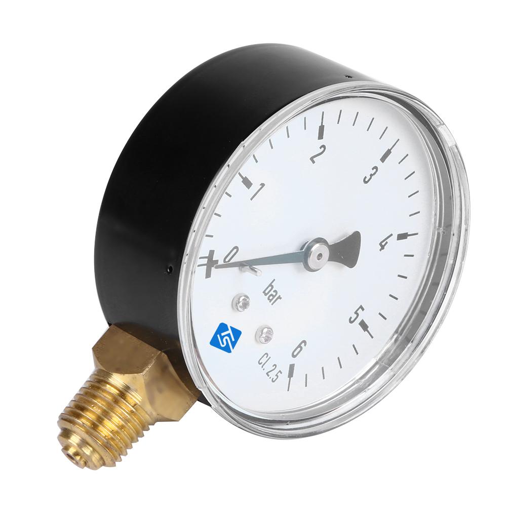 6 Bar Air Compressor Hydraulic Pressure Gauge 1/4 NPT Air Compressor High Strength Pressure Gauge 2.3 Face