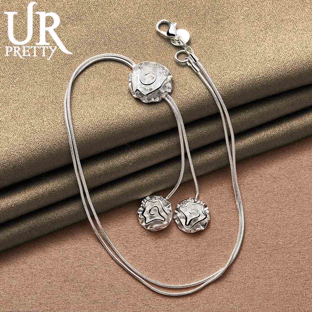 Ожерелье из стерлингового серебра 925 пробы с розой, модные свадебные украшения