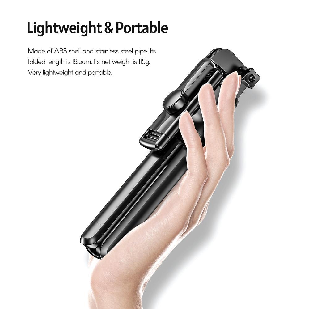 Мини 5-секционный выдвижной селфи-стик, интегрированный с настольным штативом, с BT пультом дистанционного управления, совместимый с Huawei