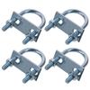4PCS Silver Round U-Bolts Steel, Galvanized Surface with Nut Plate Washer Round Bend U Clamp