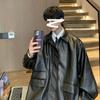 Рабочая куртка Мужская Осень Гонконгский Стиль Свободная Молодежная Кожаная Куртка Локомотив Модный Дизайн Куртка