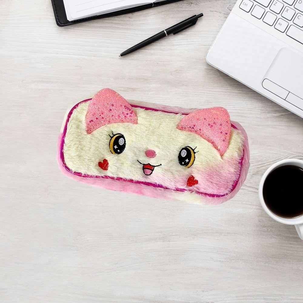 Desktop Storage Y2K Stationery Bag Plush Plush Pencil Pouch Cute Korean Style Pencil Case  Women