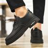 Мужская обувь осенняя британская деловая мужская повседневная кожаная обувь для работы и учебы черная мягкая подошва большой носок модная обувь