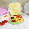 Cute Plastic Lunch Box With Compartments Cartoon Lunch Food Container With Lids Portable Bento Box For Office Students