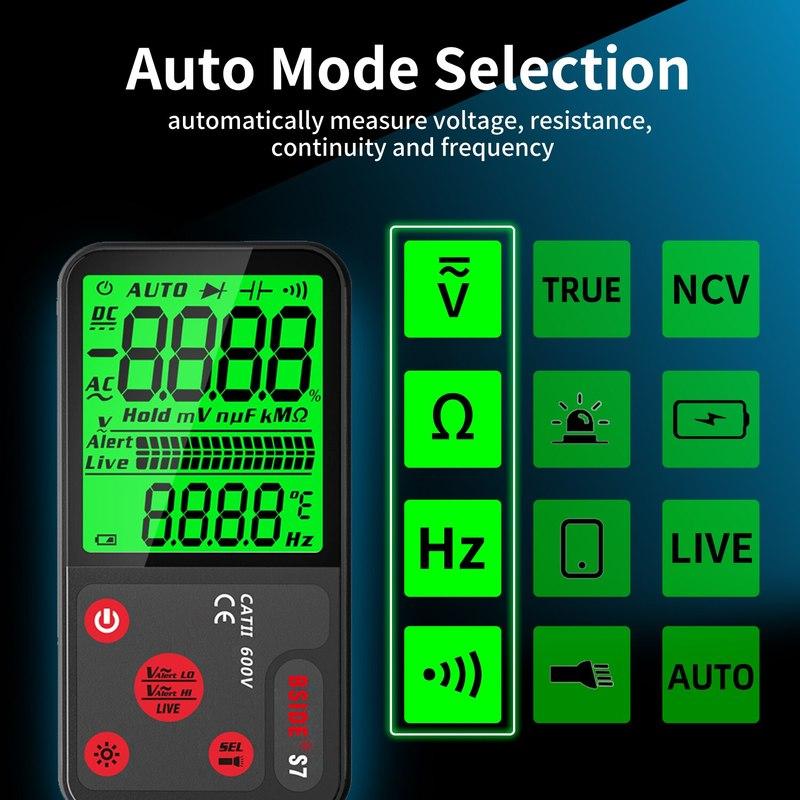 BSIDE Digital Multimeter Smart Automatic Multitester USB Charging Electrician Universal Tester Voltmeter Voltage Detector Meter
