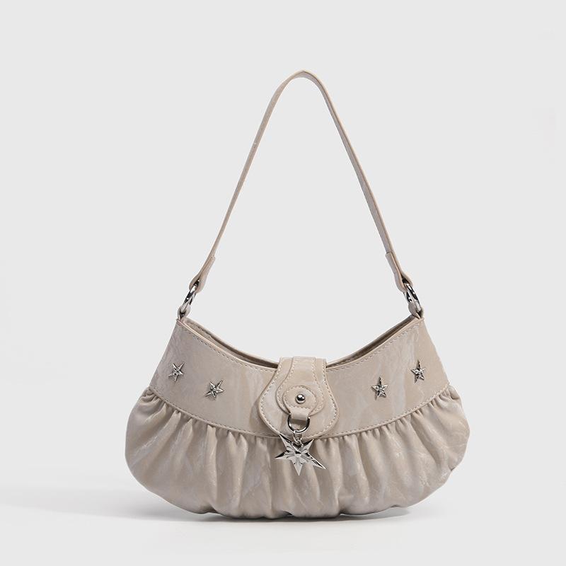 Niche Bag Mint Star Armpit Bag Women's Spring and Summer New Pleated Dumpling Bag Shoulder Bag