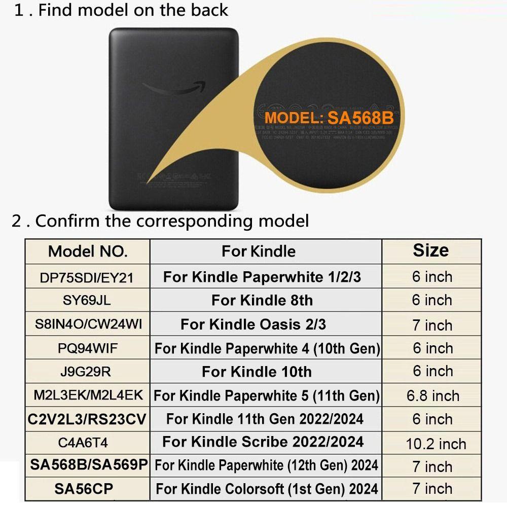 Auto Sleep/Wake 6 6.8 7 Inch e-Reader Case Folio Funda for Kindle Paperwhite 1/2/3/4/5 2024