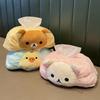 Плюшевая мультяшная коробка для салфеток Rilakkuma, милый держатель для хранения салфеток в горошек, мягкий, для гостиной, спальни, домашнего стола, для семейного использования