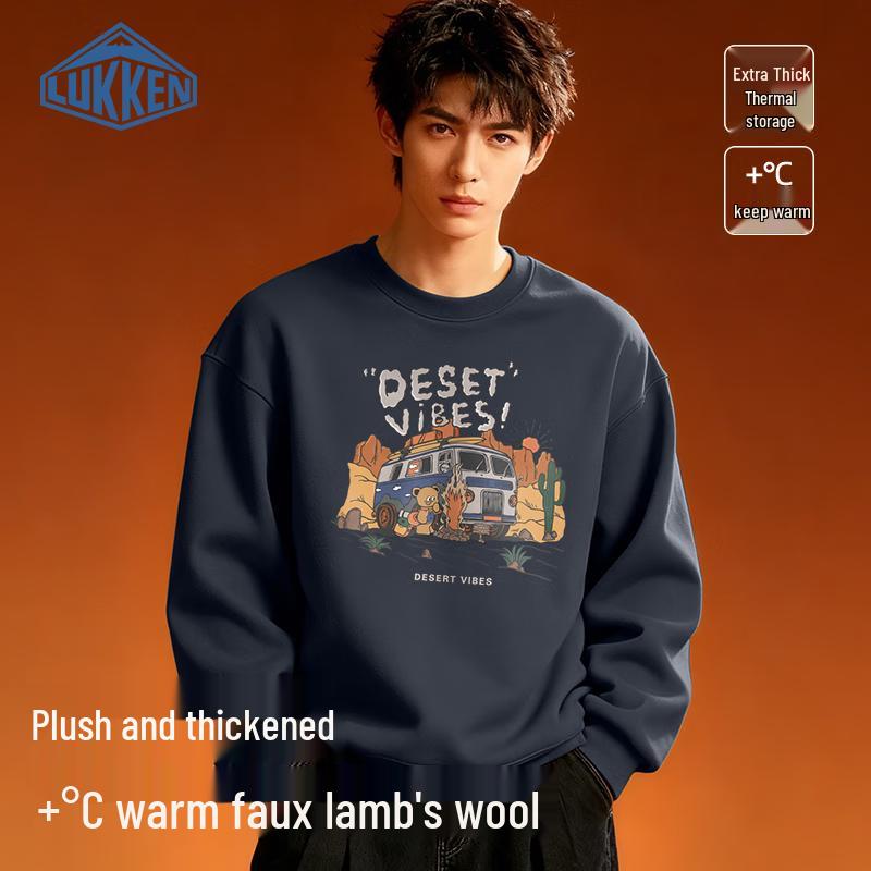 LUKKEN Men's Fleece Lined Crew Neck Sweatshirt