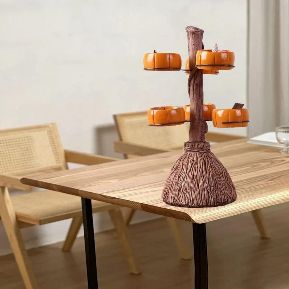 Складная тыквенная тарелка Съемный держатель для конфет на Хэллоуин Прочная подставка для миски со снеками Подача