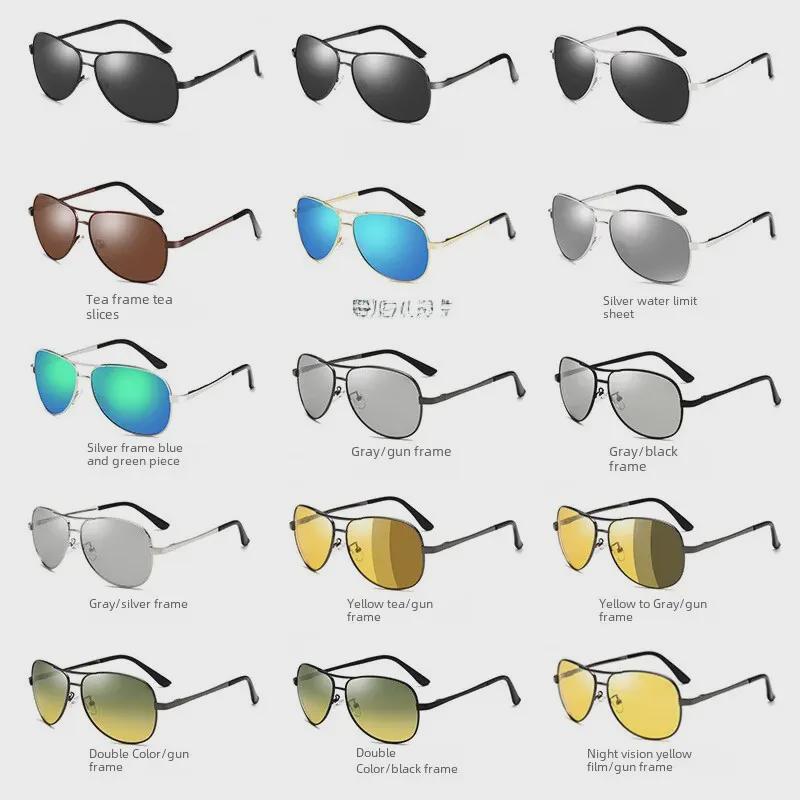 "3026 Men's Polarized Color-Changing Aviator Sunglasses with Spring Hinges"