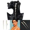 Handmade Pearl Geometric Long Earrings For Women Suitable For Casual Outings
