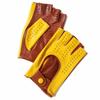Bicolore Driving Gloves HB MITAINE BICOLORE Lamb Leather Made In Italy Half Finger Gloves Unisex Motorcycle Touring Yellow X Cognac [ACABA] [Gloves]