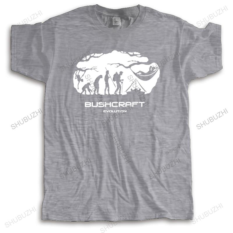 Bushcraft Survival Hammocking Evolution T-shirt Men Cotton Camping Mountain Travel Wild Tee Tops Short Sleeve Urban Tshirt Merch