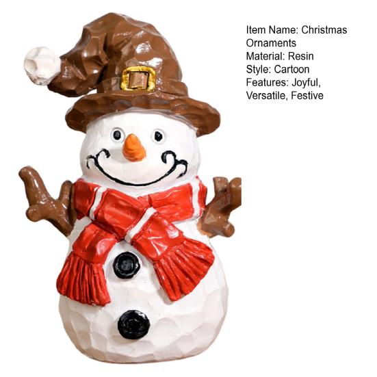 Santa Claus Snowman Resin Figurine Christmas Tabletop Decoration for Home Office Desk Festive Holiday Gift